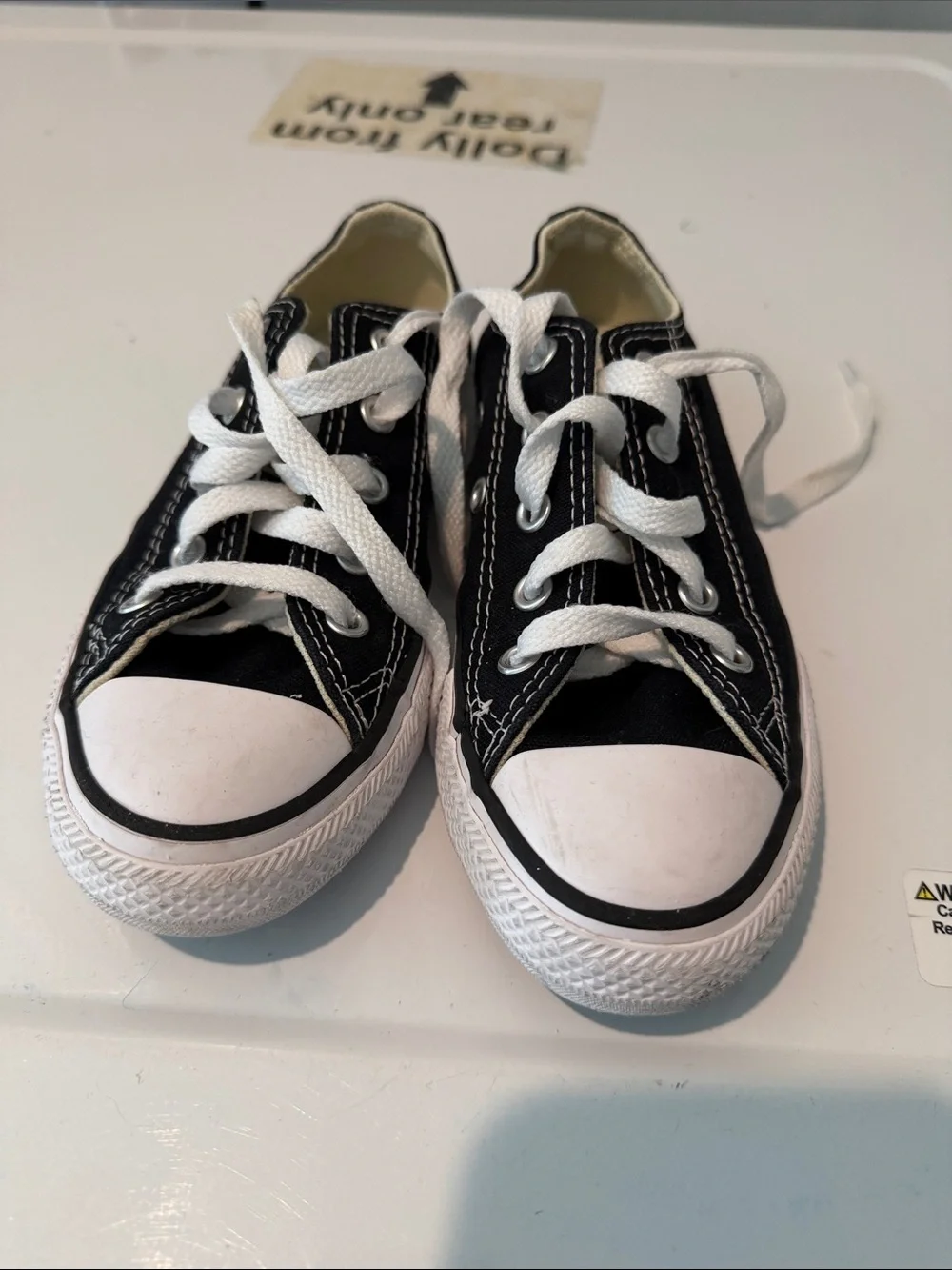 Converse Black Low-Top Canvas Sneakers with White Accents